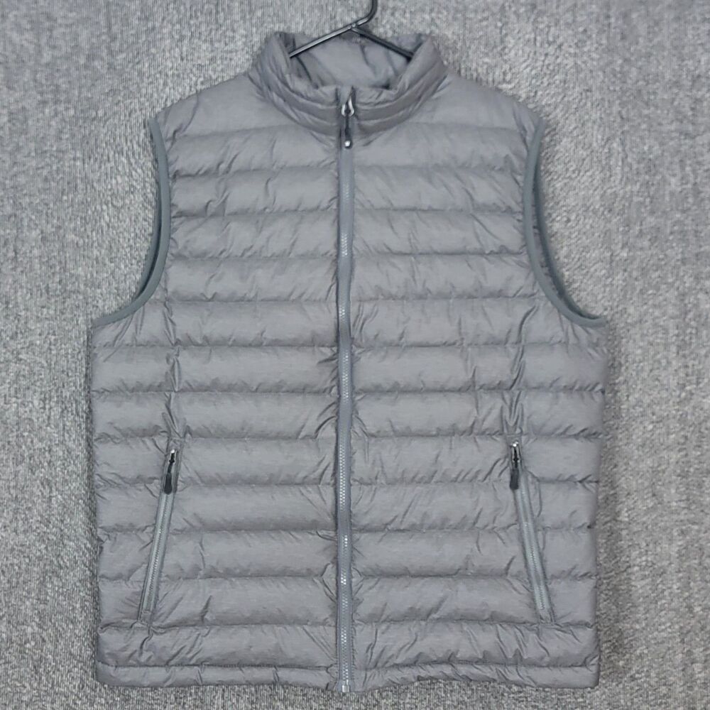 Weatherproof 32 Degrees Heat Vest Men L Gray Down Puffer Packable Quilted Jacket